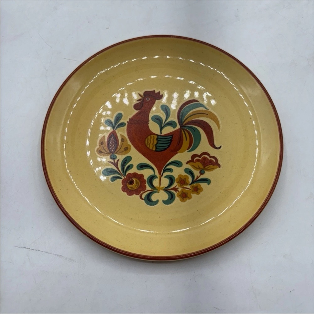 Vintage Taylor Smith &‎ Taylor Rooster Salad Plate 6 1/2” Set of 3 - Picture 3 of 5